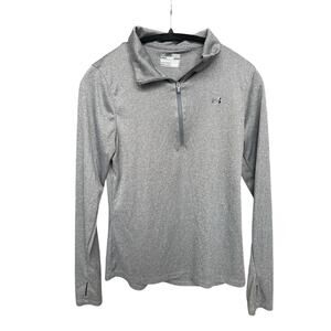 Women's Gray 1/2 Zip Under Armour Heat Gear Pullover M